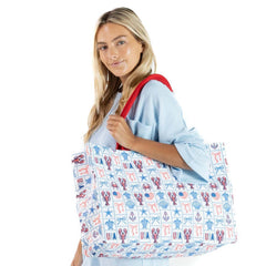 Lobster Patch Oversized Canvas Tote
