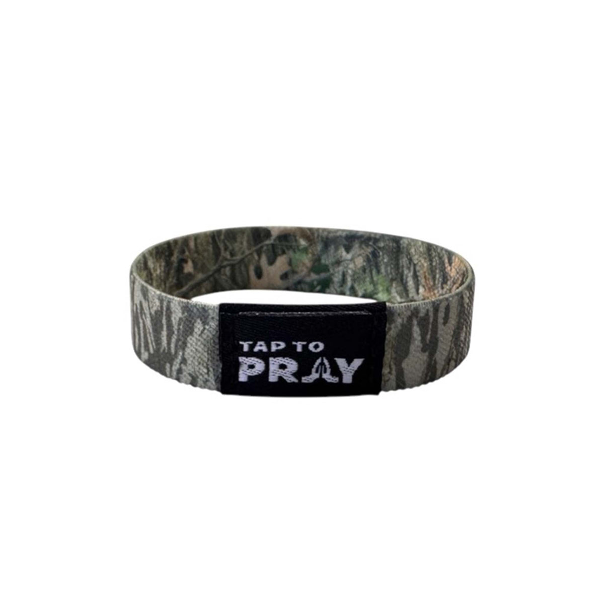 Tap To Pray Wristband in Tree Bark Forest Camo