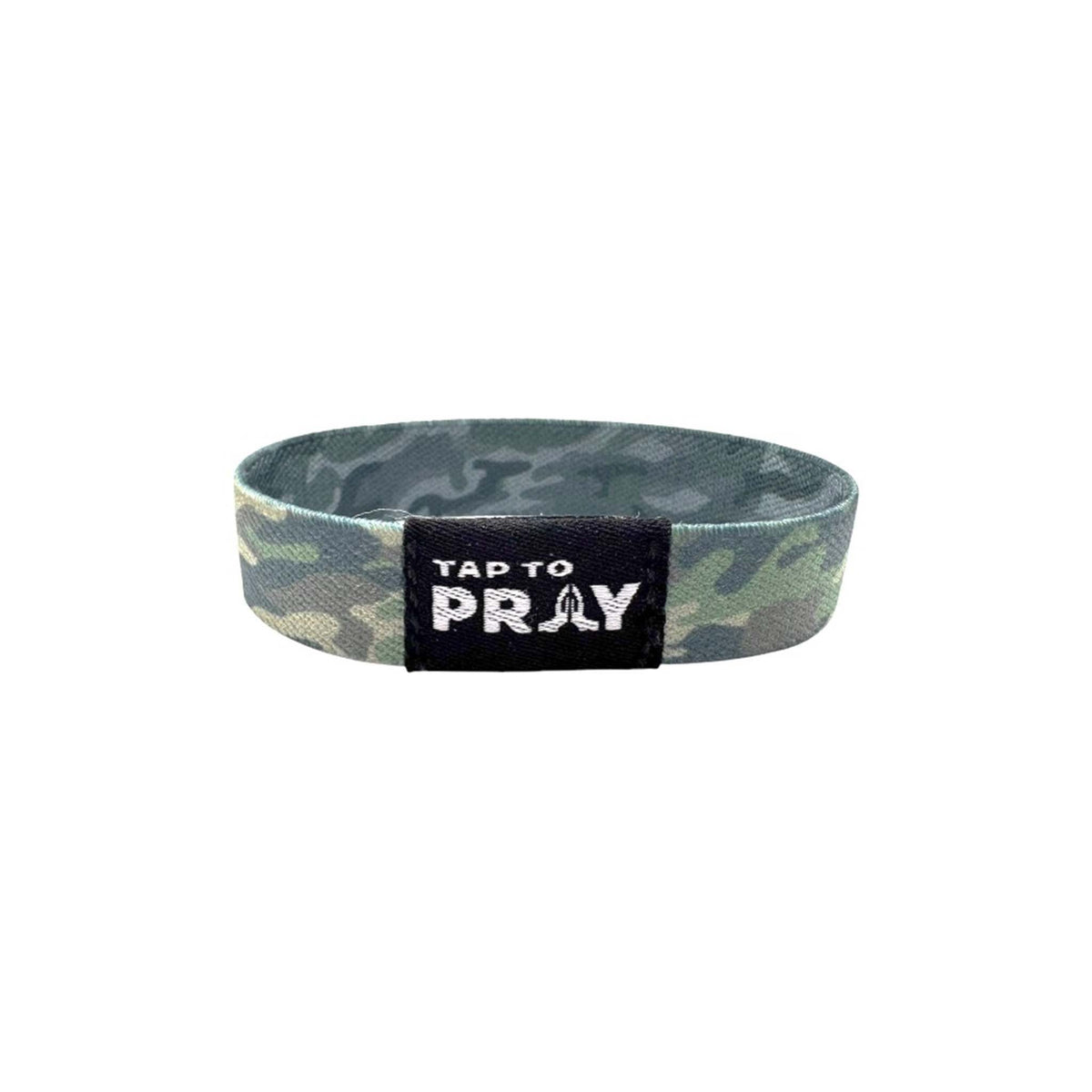 Tap To Pray Wristband in Green Charcoal Traditional Camo