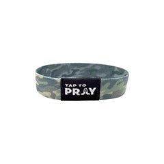 Tap To Pray Wristband in Green Charcoal Traditional Camo