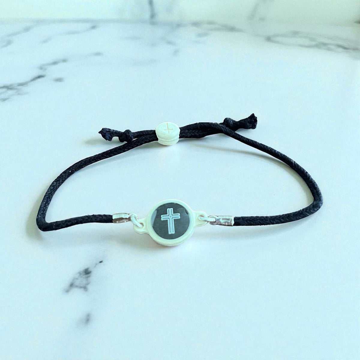 Tap To Pray Onyx Adjustable String Bracelet