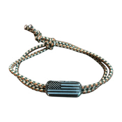 American Flag Adjustable Cord Bracelet in Camo