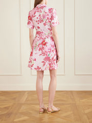 Chima floral-print tie-detailed woven midi dress