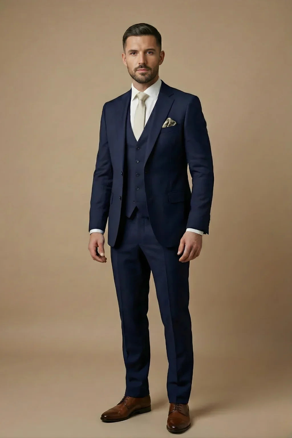Men's Three-Piece Wedding Guest Suit – Tailored Slim Fit Jacket. Waistcoat and Trousers for Formal Celebrations