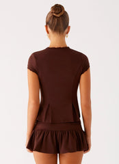 Landon Mini Skort - Chocolate