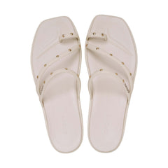 Miami Studded Toe Loop Sandals in Almond Tint
