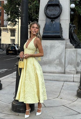 Caroline | Women's Wedding Guest Embellished V-Neck Dress