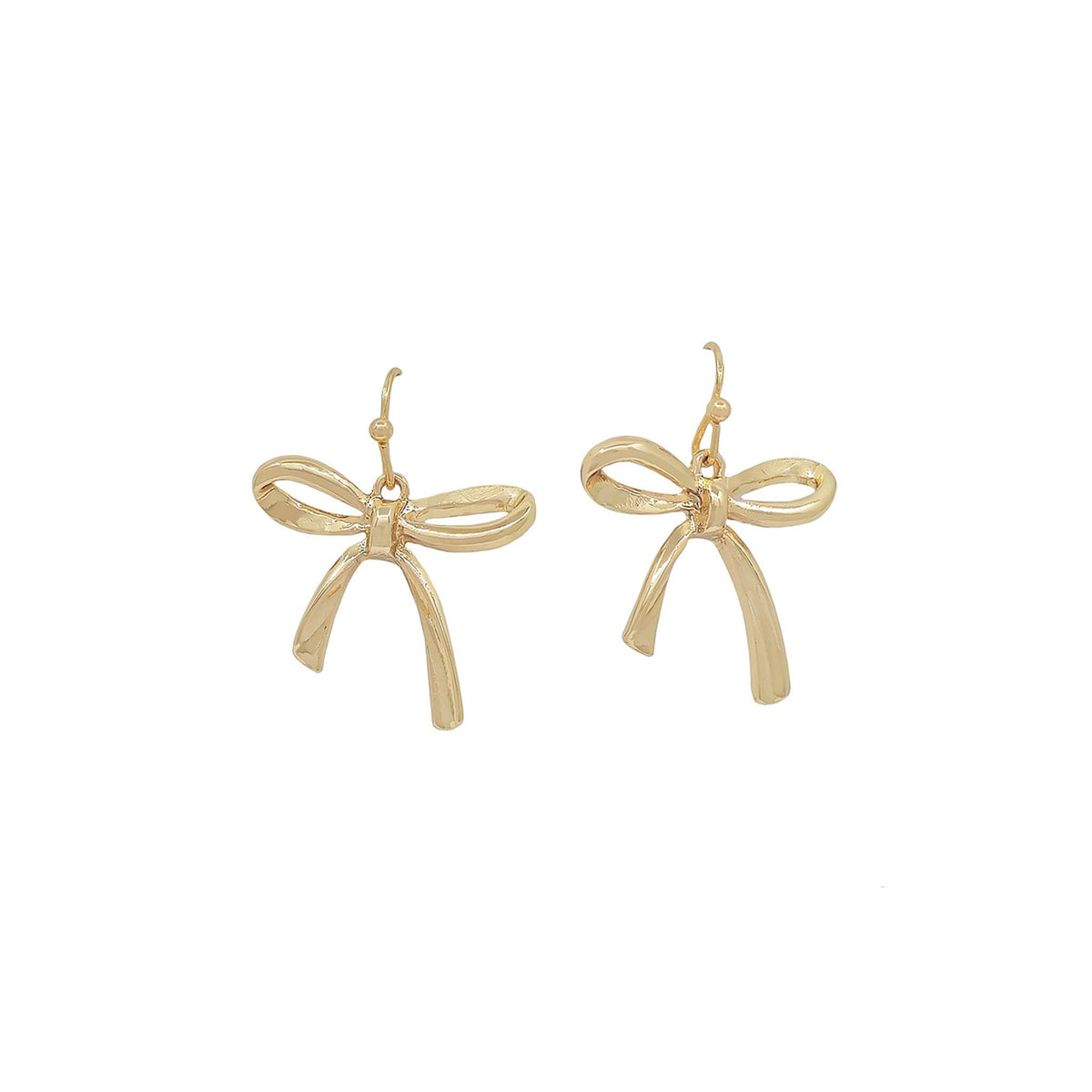 Gold Bow Dangle Earrings