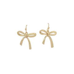 Gold Bow Dangle Earrings
