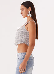 Oasis Dreams Tie Top - Check
