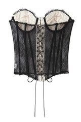 Black Lace Sweetheart Bandeau Top