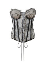 Black Lace Sweetheart Bandeau Top