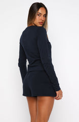 Daydreamers Madeline Long Sleeve Baby Tee Navy