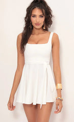 A-line Wrap Dress in White