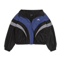 3B Sports Icon Off Shoulder Balenciaga Men's and Women's Autumn and Winter Letter Logo Print Splicing Zip Loose Fit Long Sleeve Jacket #99468
