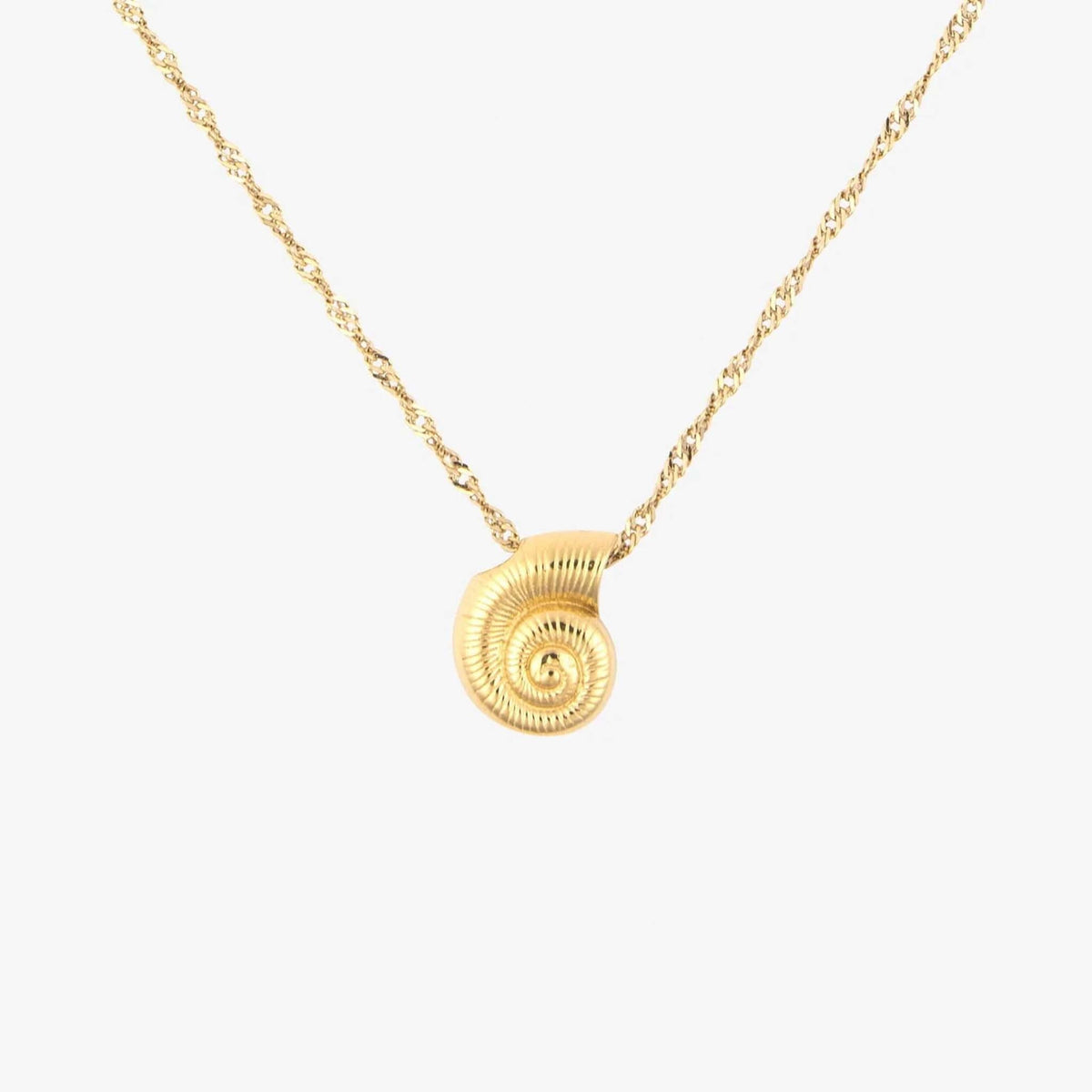 Gold Seashell Pendant Necklace