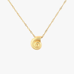 Gold Seashell Pendant Necklace