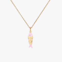Gold Koi Fish Pendant Necklace