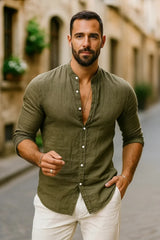 Men's 3/4 Sleeve Casual Shirt – Relaxed Fit for Effortless Style