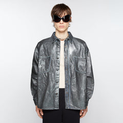 Acne Studios Men's Women's Spring And Autumn Loose Denim Long Sleeve Lapel Cotton Shirt Casual Straight Denim Pants Ngvp #9387