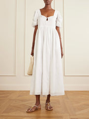 Calliope embroidered cotton midi dress