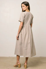 Narla Striped Midi Dress in Brown FINAL SALE