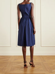 Sunday gathered cotton-poplin midi dress