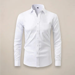 Men's Long-Sleeved Shirt – Classic Structured Fit with Wrinkle-Free Finish