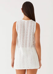 Capri Glow Knit Top - Cloud White
