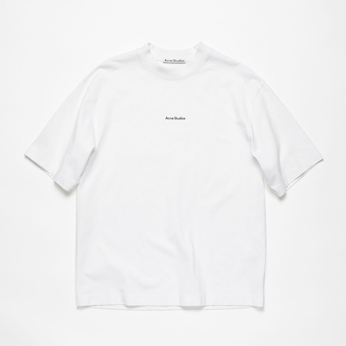 Acne Studios Men's Summer Solid Color Logo Printed Round Neck Cotton Short Sleeve T-Shirt #98862