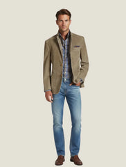 Men's Tailored Blazer – Notched Lapel Design with Front Button Closure