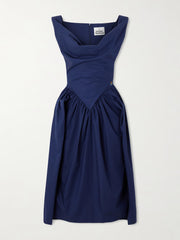 Sunday gathered cotton-poplin midi dress