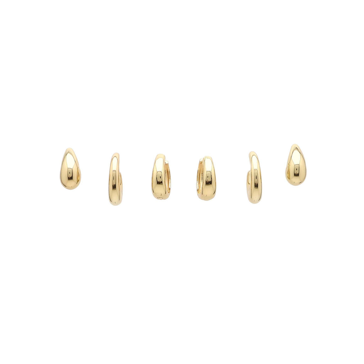 Gold Huggie Earrings Set of 3