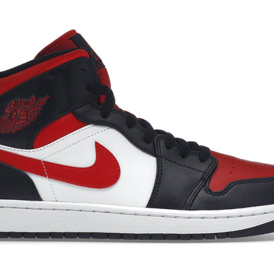 JORDAN 1 MID WHITE BLACK RED