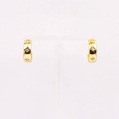 Diamond Star Gold Hoop Earrings