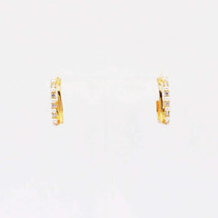 Pearl and Diamond Gold Hoop Earrings