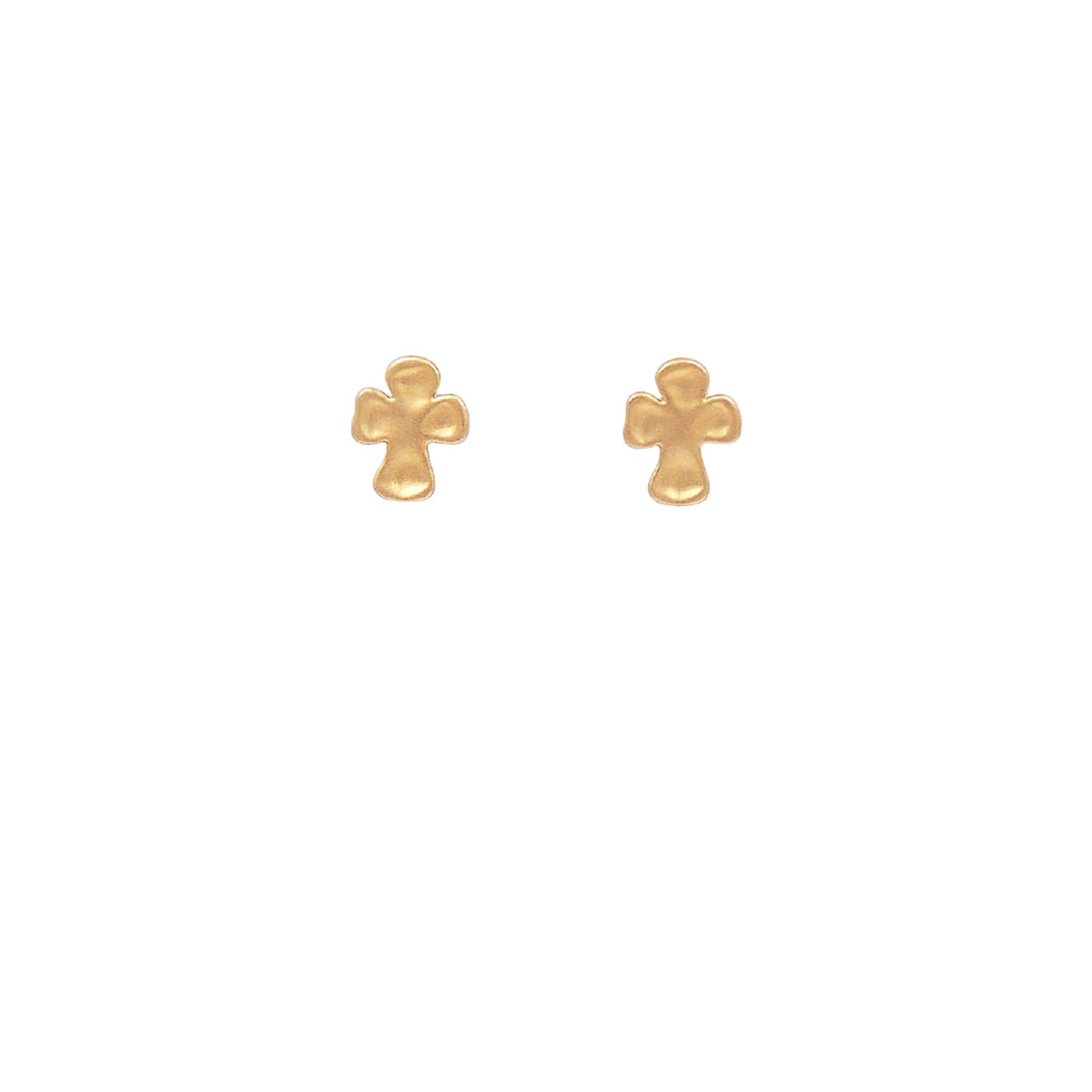 Gold Cross Stud Earrings