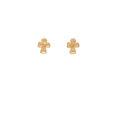Gold Cross Stud Earrings