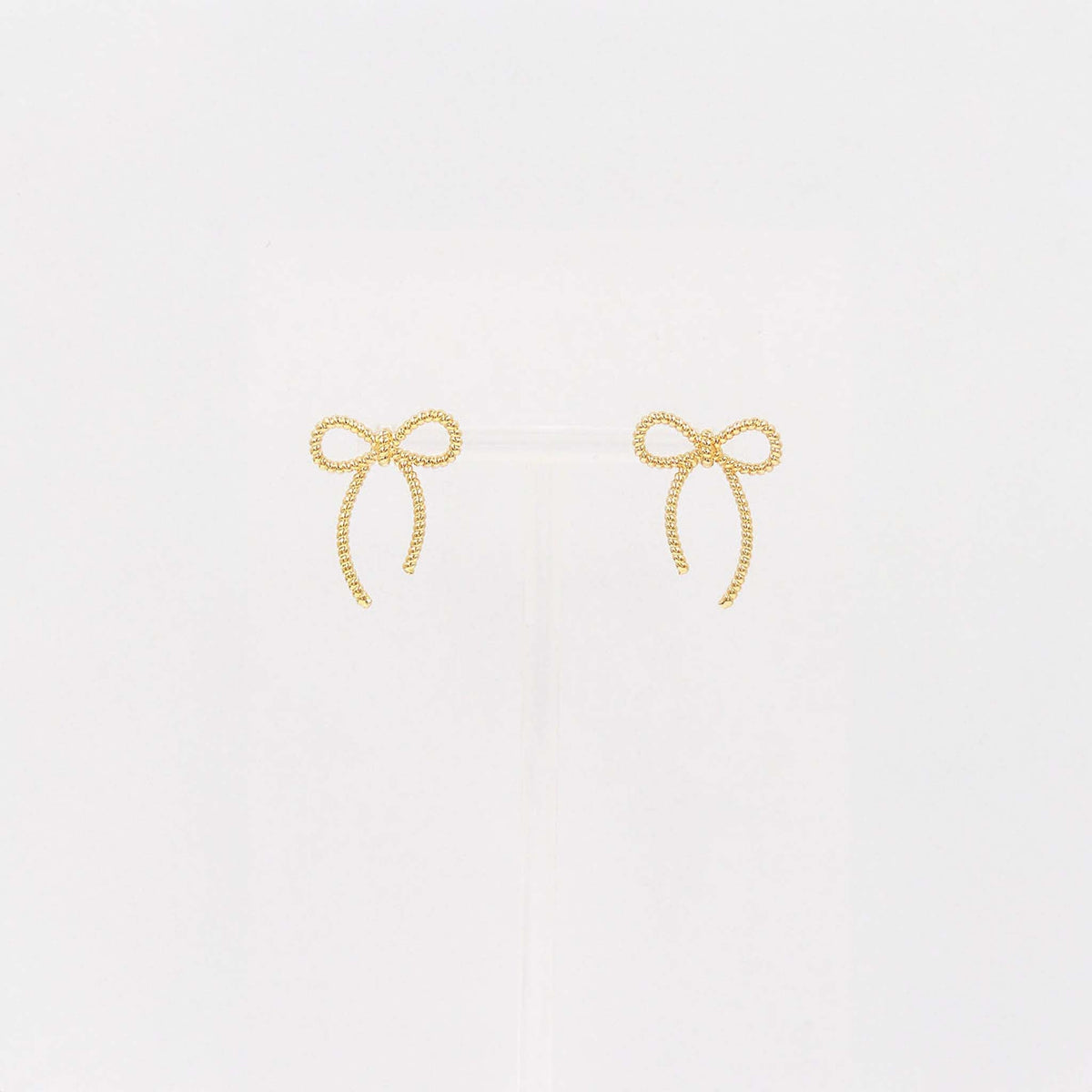 Twisted Bow Gold Earrings