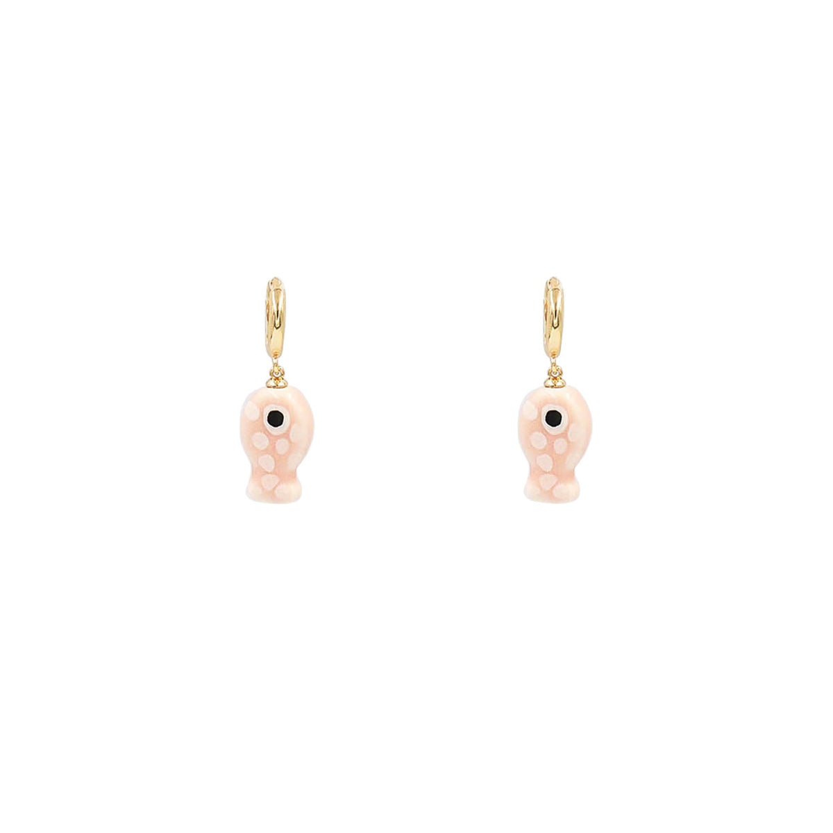 Pink Fish Huggie Earrings