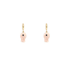 Pink Fish Huggie Earrings
