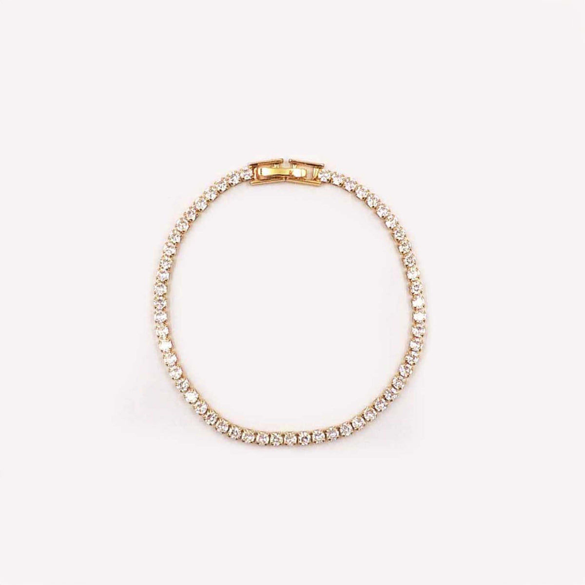 Crystal and Gold Tennis Bracelet