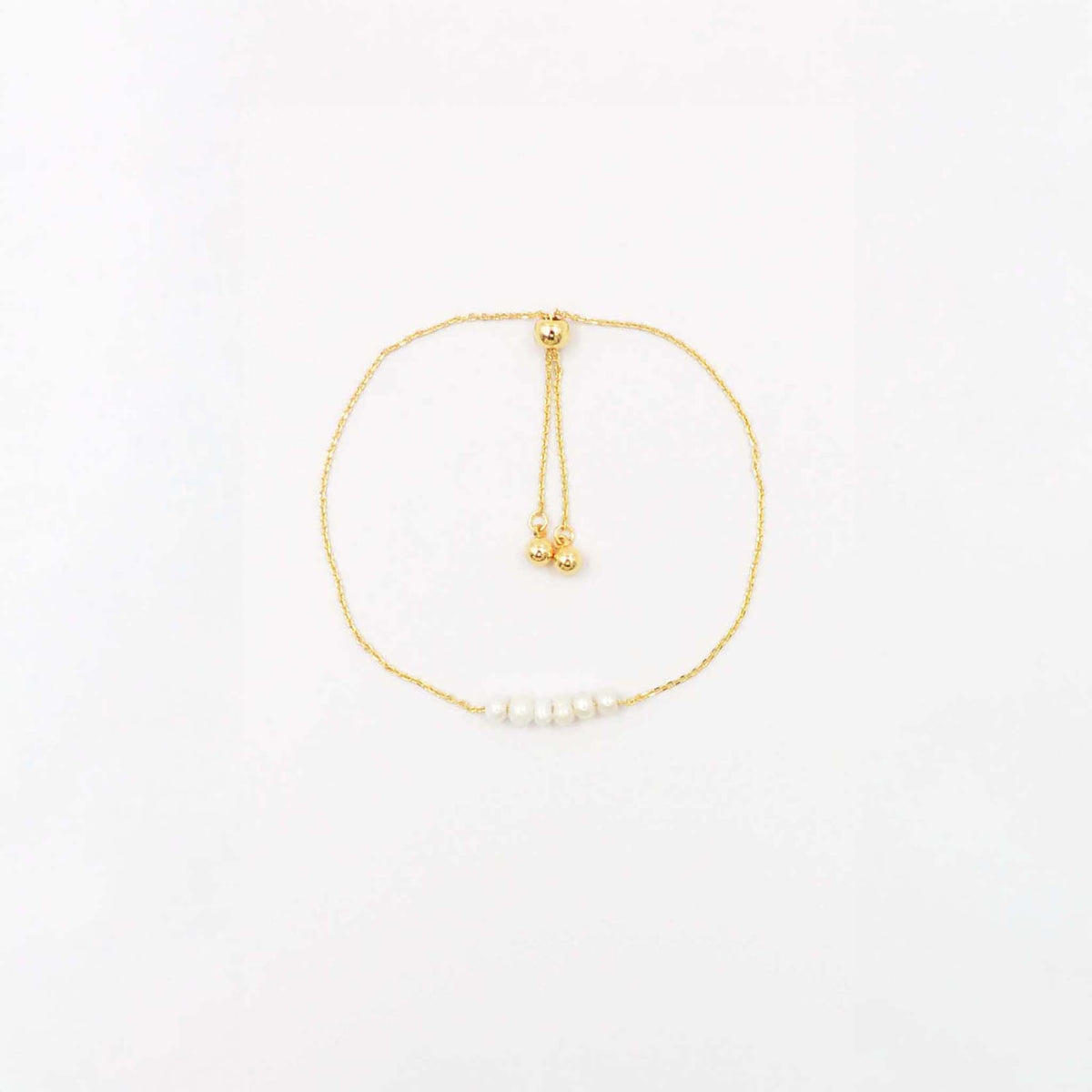 Pearl and Gold Pull Chain Bracelet
