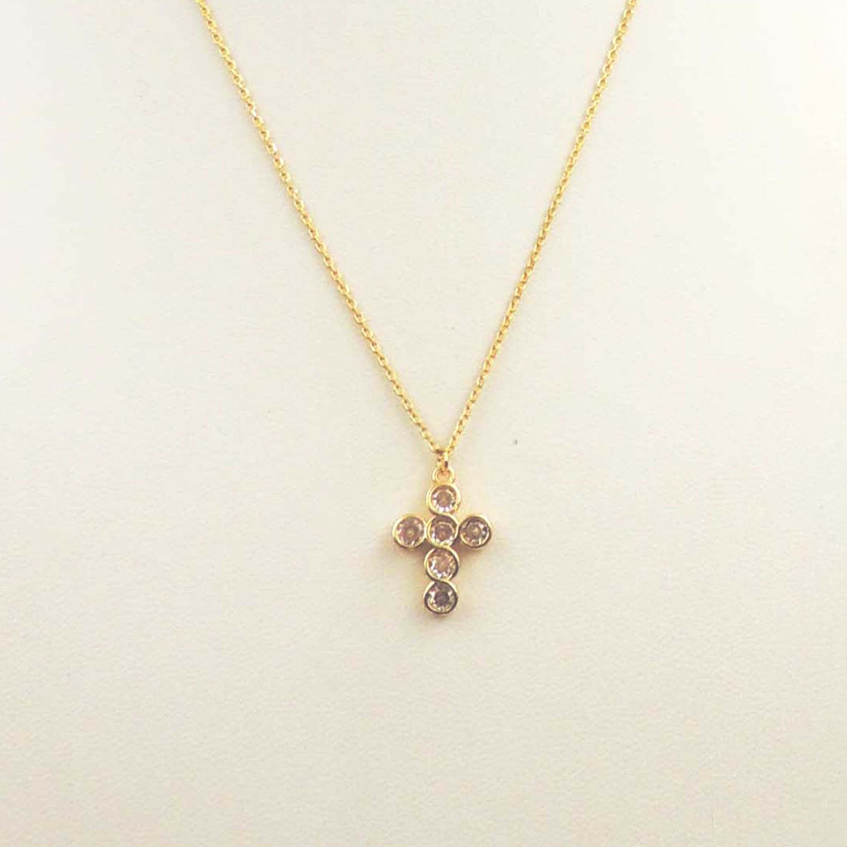 Mini Pave Cross Necklace