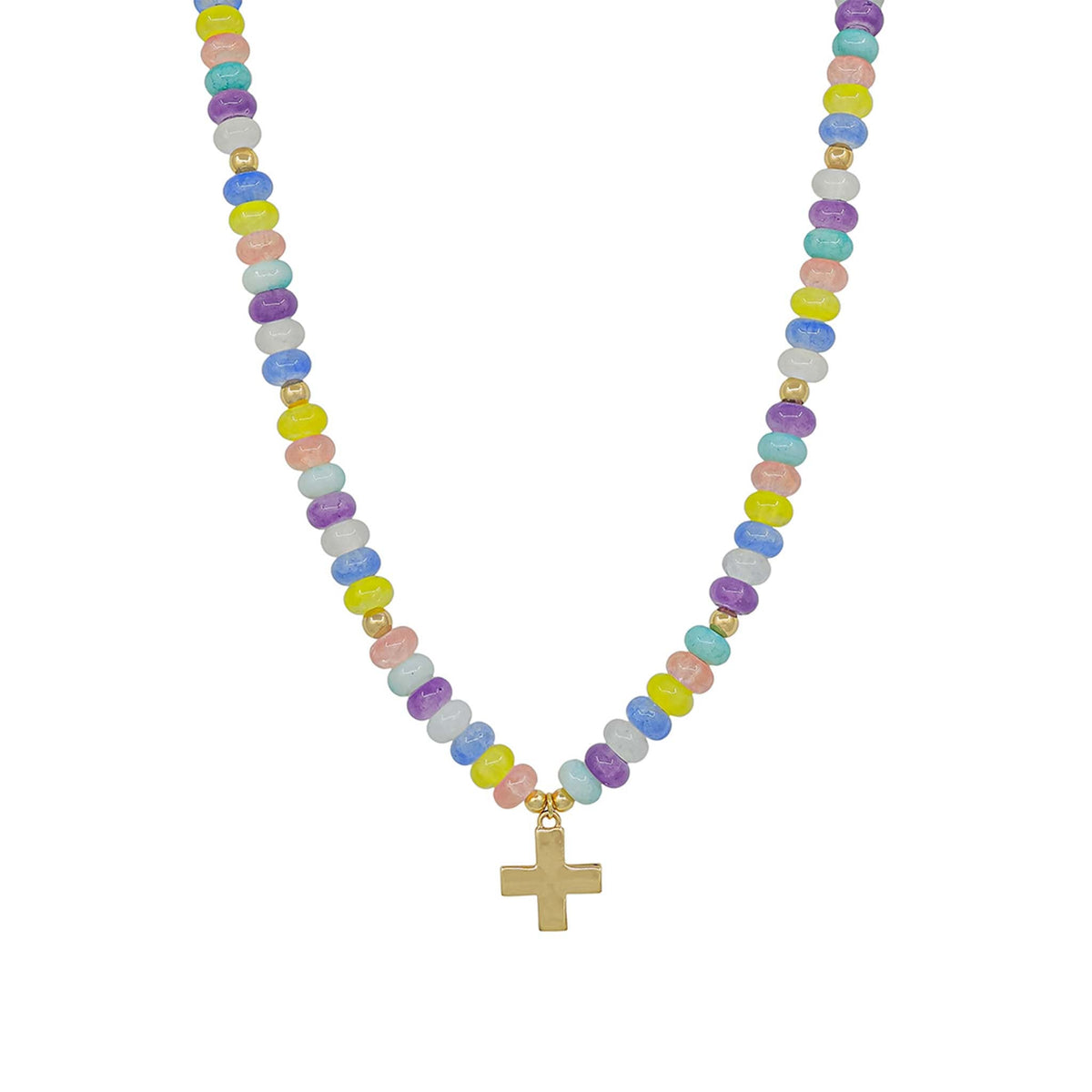 Multicolor Beaded Cross Necklace