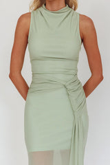Girl's Night Waist Sash Maxi Dress Sage