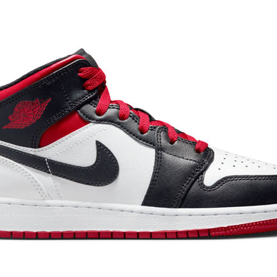 JORDAN 1 MID WHITE GYM RED BLACK