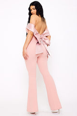 Symphony Jumpsuits - Satin And Techno Crepe Contast Jumpsuit