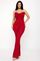 Symphony Jumpsuits - Glitter Bow Front Jumpsuit