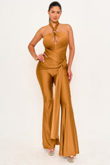 Symphony Jumpsuits - Halter Top Wrap Jumpsuits